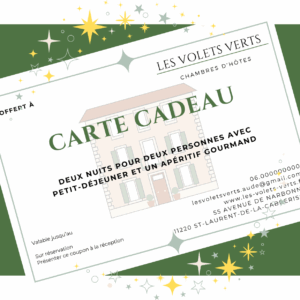 Carte cadeau pour 2 nuits et un apéritif gourmand