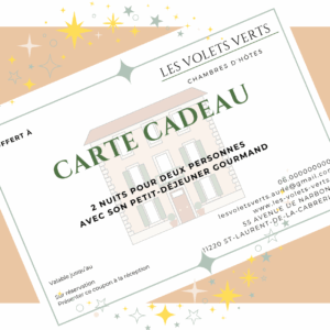 Carte cadeau pour 2 nuits